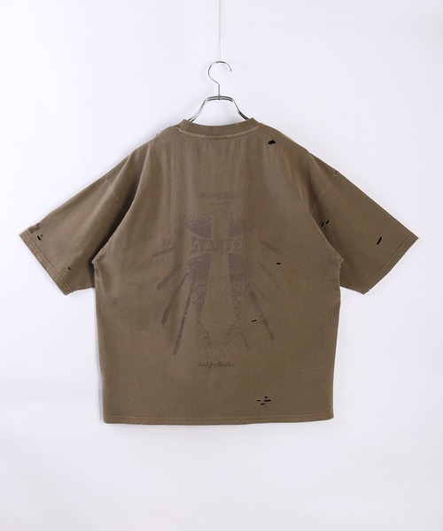 STARTER(スターター)の「STARTER ピグメント&ダメージ加工 天竺プリント半袖Tシャツ(Tシャツ/カットソー・メンズ・ベージュ/ホワイト/グリーン/スミクロ・M/L/XL)」の16枚目の写真