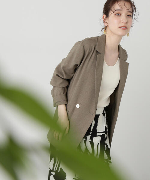 N.（N. Natural Beauty Basic）（エヌエヌナチュラルビューティーベーシック）の「【S Size Line】◆マットウースストレッチコンパクトジャケット（テーラードジャケット・レディース・ネイビー/ベージュ・SMALL/MEDIUM）」の9枚目の写真
