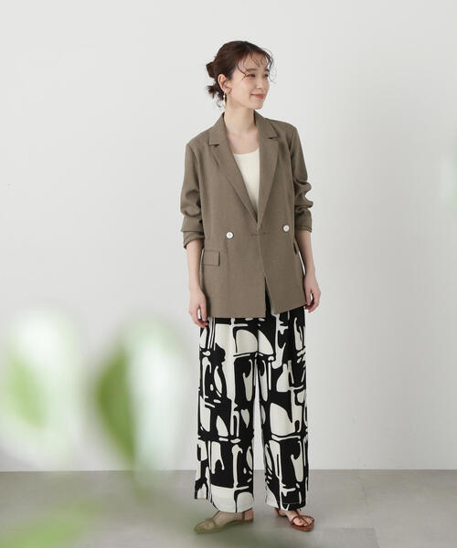 N.（N. Natural Beauty Basic）（エヌエヌナチュラルビューティーベーシック）の「【S Size Line】◆マットウースストレッチコンパクトジャケット（テーラードジャケット・レディース・ネイビー/ベージュ・SMALL/MEDIUM）」の10枚目の写真