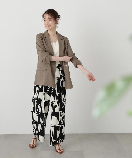 N.（N. Natural Beauty Basic）（エヌエヌナチュラルビューティーベーシック）の「【S Size Line】◆マットウースストレッチコンパクトジャケット（テーラードジャケット・レディース・ネイビー/ベージュ・SMALL/MEDIUM）」の12枚目の写真