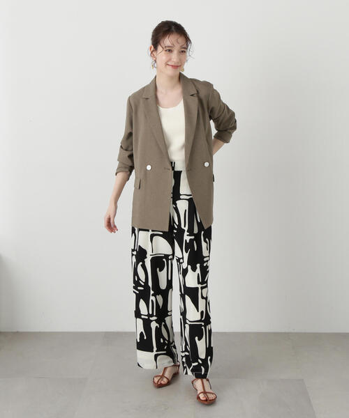 N.（N. Natural Beauty Basic）（エヌエヌナチュラルビューティーベーシック）の「【S Size Line】◆マットウースストレッチコンパクトジャケット（テーラードジャケット・レディース・ネイビー/ベージュ・SMALL/MEDIUM）」の13枚目の写真