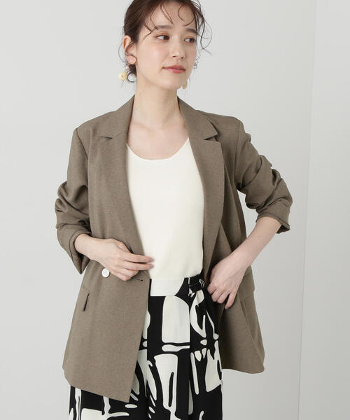 N.（N. Natural Beauty Basic）（エヌエヌナチュラルビューティーベーシック）の「【S Size Line】◆マットウースストレッチコンパクトジャケット（テーラードジャケット・レディース・ネイビー/ベージュ・SMALL/MEDIUM）」の15枚目の写真