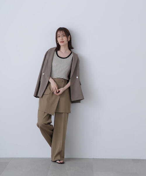N.（N. Natural Beauty Basic）（エヌエヌナチュラルビューティーベーシック）の「【S Size Line】◆マットウースストレッチコンパクトジャケット（テーラードジャケット・レディース・ネイビー/ベージュ・SMALL/MEDIUM）」の21枚目の写真