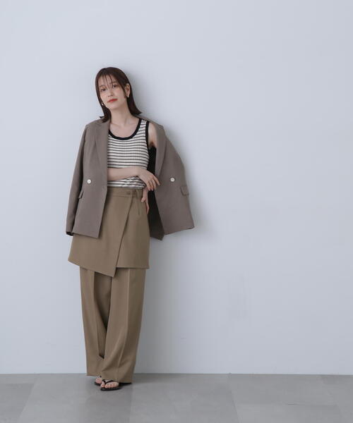 N.（N. Natural Beauty Basic）（エヌエヌナチュラルビューティーベーシック）の「【S Size Line】◆マットウースストレッチコンパクトジャケット（テーラードジャケット・レディース・ネイビー/ベージュ・SMALL/MEDIUM）」の22枚目の写真