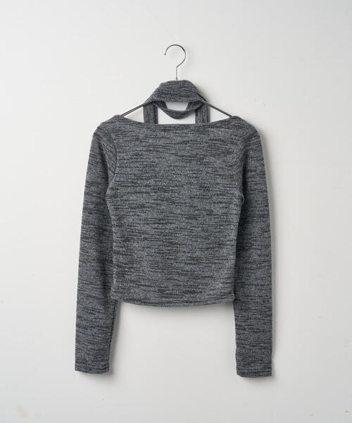 dispark（ディスパーク）の「DISPARK/チョーカー付きスラブニットプルオーバー（ニット/セーター・レディース・グレー・FREE）」の12枚目の写真