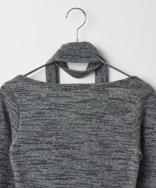 dispark（ディスパーク）の「DISPARK/チョーカー付きスラブニットプルオーバー（ニット/セーター・レディース・グレー・FREE）」の7枚目の写真
