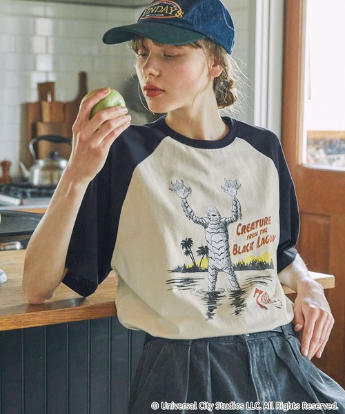 MONO-MART LADY'S(モノマートレディース)の「【CHUCKY】別注 チャッキー ヴィンテージ加工 グラフィックプリント半袖Tシャツ(Tシャツ/カットソー・レディース・ネイビー系2/チャコールグレー/グレー系2/ブラック/アイボリー/ワイン/ネイビー/アイボリー系1/ネイビー系1/グレー系1/ネイビー系3・FREE)」の9枚目の写真