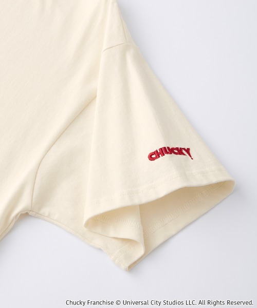 MONO-MART LADY'S(モノマートレディース)の「【CHUCKY】別注 チャッキー ヴィンテージ加工 グラフィックプリント半袖Tシャツ(Tシャツ/カットソー・レディース・ネイビー系2/チャコールグレー/グレー系2/ブラック/アイボリー/ワイン/ネイビー/アイボリー系1/ネイビー系1/グレー系1/ネイビー系3・FREE)」の13枚目の写真