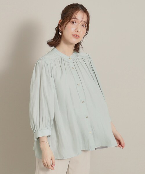 ITS'DEMO（イッツデモ）の「◆【通勤／体型カバー】サテン前開きブラウス（シャツ/ブラウス・レディース・アイボリー/グリーン系/ピンク/ライトブルー・00）」の3枚目の写真