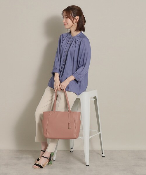 ITS'DEMO（イッツデモ）の「◆【通勤／体型カバー】サテン前開きブラウス（シャツ/ブラウス・レディース・アイボリー/グリーン系/ピンク/ライトブルー・00）」の19枚目の写真