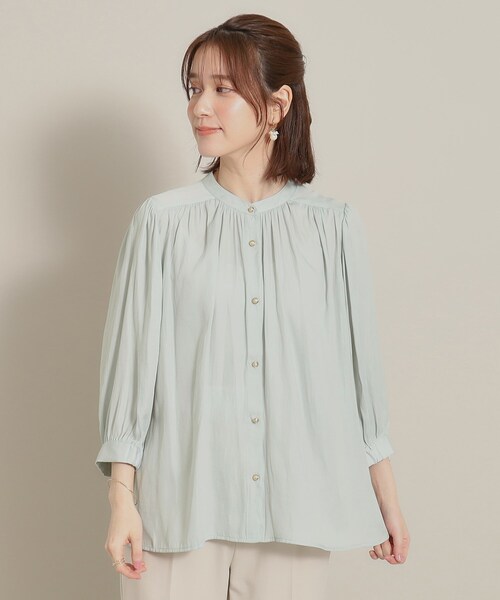 ITS'DEMO（イッツデモ）の「◆【通勤／体型カバー】サテン前開きブラウス（シャツ/ブラウス・レディース・アイボリー/グリーン系/ピンク/ライトブルー・00）」の21枚目の写真