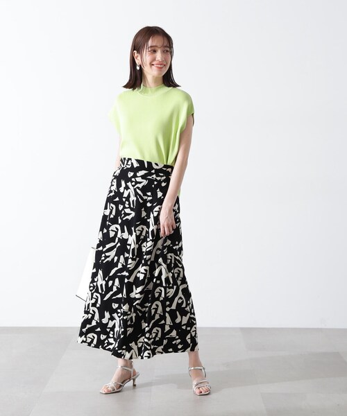 N.（N. Natural Beauty Basic）（エヌエヌナチュラルビューティーベーシック）の「◆プリントＡラインスカート《S Size Line》（スカート・レディース・ブラック系その他・MEDIUM/SMALL）」の22枚目の写真