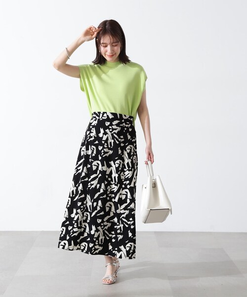 N.（N. Natural Beauty Basic）（エヌエヌナチュラルビューティーベーシック）の「◆プリントＡラインスカート《S Size Line》（スカート・レディース・ブラック系その他・MEDIUM/SMALL）」の20枚目の写真