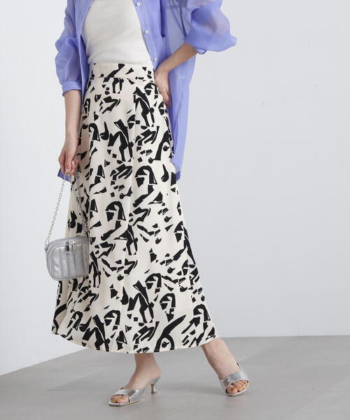 N.（N. Natural Beauty Basic）（エヌエヌナチュラルビューティーベーシック）の「◆プリントＡラインスカート《S Size Line》（スカート・レディース・ブラック系その他・MEDIUM/SMALL）」の12枚目の写真