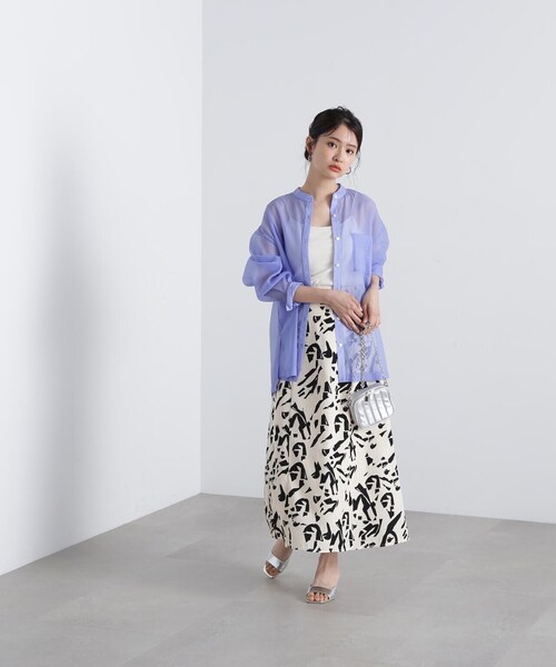 N.（N. Natural Beauty Basic）（エヌエヌナチュラルビューティーベーシック）の「◆プリントＡラインスカート《S Size Line》（スカート・レディース・ブラック系その他・MEDIUM/SMALL）」の9枚目の写真