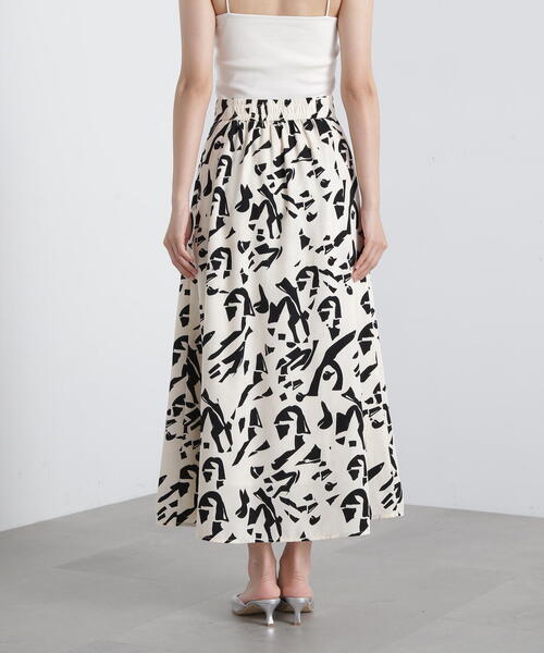N.（N. Natural Beauty Basic）（エヌエヌナチュラルビューティーベーシック）の「◆プリントＡラインスカート《S Size Line》（スカート・レディース・ブラック系その他・MEDIUM/SMALL）」の17枚目の写真