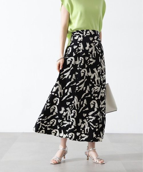 N.（N. Natural Beauty Basic）（エヌエヌナチュラルビューティーベーシック）の「◆プリントＡラインスカート《S Size Line》（スカート・レディース・ブラック系その他・MEDIUM/SMALL）」の2枚目の写真