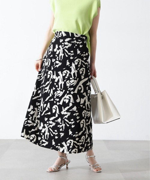 N.（N. Natural Beauty Basic）（エヌエヌナチュラルビューティーベーシック）の「◆プリントＡラインスカート《S Size Line》（スカート・レディース・ブラック系その他・MEDIUM/SMALL）」の3枚目の写真