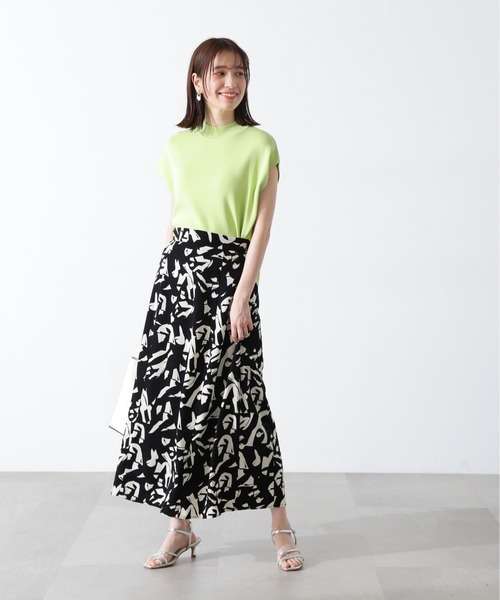 N.（N. Natural Beauty Basic）（エヌエヌナチュラルビューティーベーシック）の「◆プリントＡラインスカート《S Size Line》（スカート・レディース・ブラック系その他・MEDIUM/SMALL）」の4枚目の写真