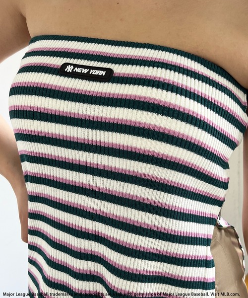 BACK TO THE FIELD（バック トゥー ザ フィールド）の「【MLB】パット付きマルチボーダーベアトップ（チューブトップ・レディース・ネイビー系/グリーン系/ブルー系・FREE）」の14枚目の写真