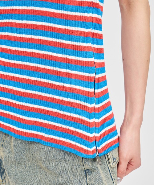 BACK TO THE FIELD（バック トゥー ザ フィールド）の「【MLB】パット付きマルチボーダーベアトップ（チューブトップ・レディース・ネイビー系/グリーン系/ブルー系・FREE）」の22枚目の写真