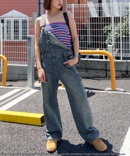 BACK TO THE FIELD（バック トゥー ザ フィールド）の「【MLB】パット付きマルチボーダーベアトップ（チューブトップ・レディース・ネイビー系/グリーン系/ブルー系・FREE）」の9枚目の写真