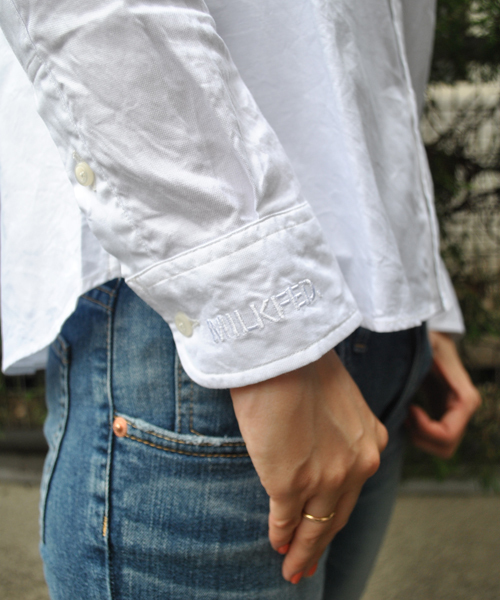 MILKFED.（ミルクフェド）の「OX 2WAY SHIRT（シャツ/ブラウス・レディース・ホワイト/ブルー・MEDIUM/SMALL）」の6枚目の写真