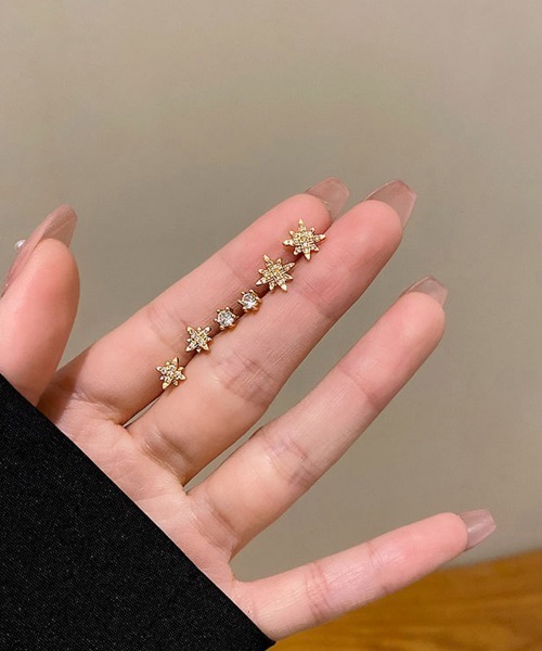 Miniministore(ミニミニストア)の「6個セットスタッドピアス スターバースト(ピアス(両耳用)・レディース・ゴールド・FREE)」の8枚目の写真
