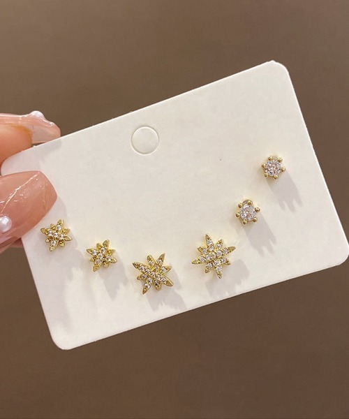 Miniministore(ミニミニストア)の「6個セットスタッドピアス スターバースト(ピアス(両耳用)・レディース・ゴールド・FREE)」の11枚目の写真