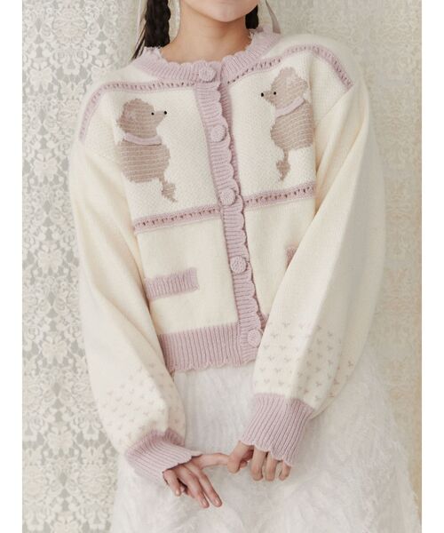 merry jenny（メリージェニー）の「poodleニットカーディガン（カーディガン/ボレロ・レディース・ブラック/ブルー/ピンク・FREE）」の3枚目の写真