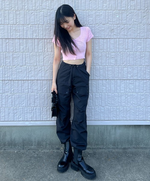 ROOPTOKYO(ループトウキョウ)の「▲Nylon Cargo Pants / ナイロンカーゴパンツ(カーゴパンツ・レディース・ブラック/ピンク・S/M)」の19枚目の写真