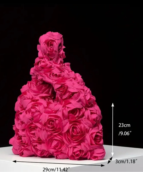 RiNc （リンク）の「【 NOLITA / ノリータ 】花 デザイン クラシック ソリッドカラー サッチェルバッグ エコバッグ ハンドバッグ（ハンドバッグ・レディース・パープル/ベビーピンク/ピンク/ブラック・FREE）」の5枚目の写真