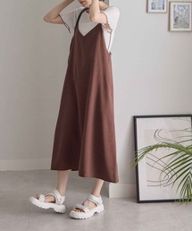麻調バックリボンキャミワンピ(ショート丈)