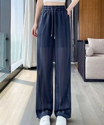 ストライプ シースルー ロングパンツ