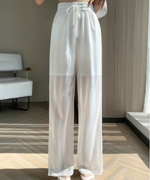 ストライプ シースルー ロングパンツ