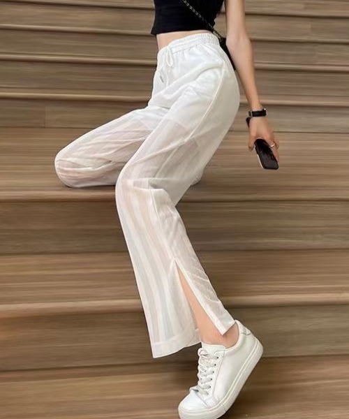Achic(アシック)の「ストライプ シースルー ロングパンツ(その他パンツ・レディース・ホワイト/ブラック/ネイビー・M)」の19枚目の写真