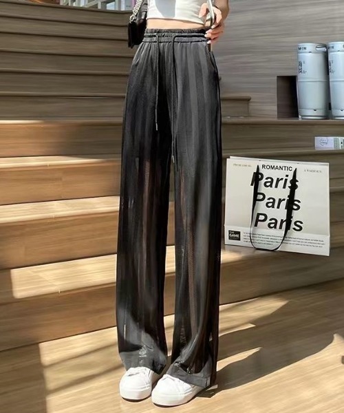 Achic(アシック)の「ストライプ シースルー ロングパンツ(その他パンツ・レディース・ホワイト/ブラック/ネイビー・M)」の8枚目の写真