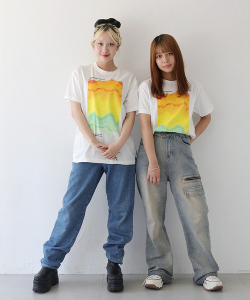 UNIT CHEST(ユニットチェスト)の「【UNIT CHEST】unique unisex T-shirt グラデーションTシャツ(Tシャツ/カットソー・メンズ・ブラック/ホワイト・L/M/S)」の7枚目の写真