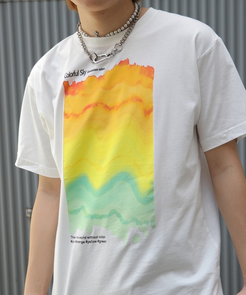 UNIT CHEST(ユニットチェスト)の「【UNIT CHEST】unique unisex T-shirt グラデーションTシャツ(Tシャツ/カットソー・メンズ・ブラック/ホワイト・L/M/S)」の20枚目の写真