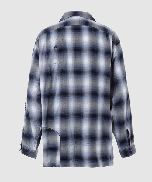 BOW WOW(バウワウ)の「RAYON CHECK SHIRTS REPAIRED(シャツ/ブラウス・メンズ・ホワイト×ブルー・L/XL)」の2枚目の写真