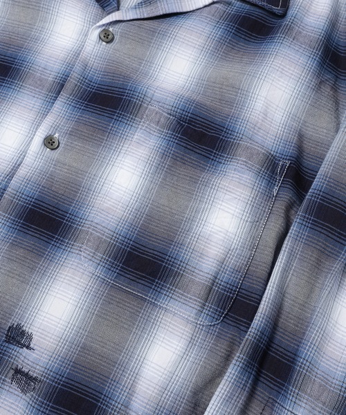 BOW WOW(バウワウ)の「RAYON CHECK SHIRTS REPAIRED(シャツ/ブラウス・メンズ・ホワイト×ブルー・L/XL)」の6枚目の写真