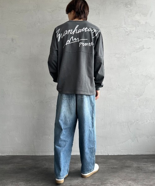 Manhattan Portage（マンハッタンポーテージ）の「[MANHATTAN PORTAGE/マンハッタンポーテージ] 別注 手書き風バックプリント ロングスリーブTシャツ（Tシャツ/カットソー・レディース・チャコールグレー/グレー/アイボリー・S/M/L/XL）」の17枚目の写真