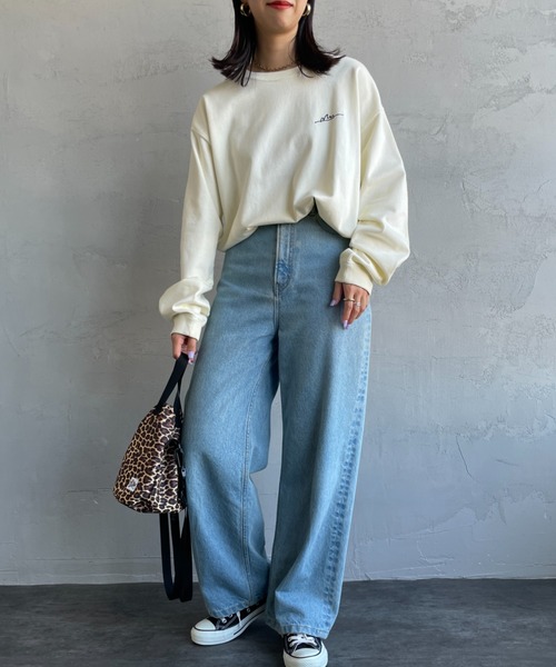 Manhattan Portage（マンハッタンポーテージ）の「[MANHATTAN PORTAGE/マンハッタンポーテージ] 別注 手書き風バックプリント ロングスリーブTシャツ（Tシャツ/カットソー・レディース・チャコールグレー/グレー/アイボリー・S/M/L/XL）」の11枚目の写真