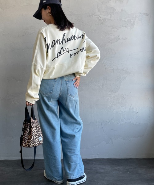 tシャツ 「WEB先行予約」「MANHATTAN PORTAGE/マンハッタンポーテージ」 別注 手書き風バックプリント ロングスリーブTシャツ レデ Manhattan Portage（マンハッタンポーテージ）の「[MANHATTAN