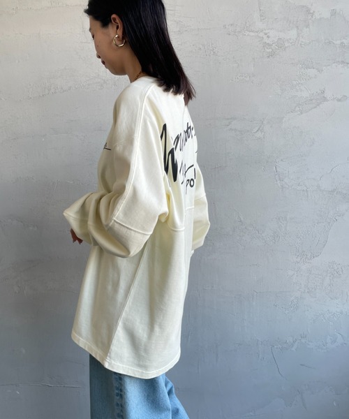 Manhattan Portage（マンハッタンポーテージ）の「[MANHATTAN PORTAGE/マンハッタンポーテージ] 別注 手書き風バックプリント ロングスリーブTシャツ（Tシャツ/カットソー・レディース・チャコールグレー/グレー/アイボリー・S/M/L/XL）」の8枚目の写真