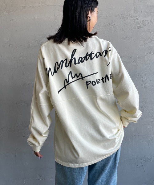 Manhattan Portage（マンハッタンポーテージ）の「[MANHATTAN PORTAGE/マンハッタンポーテージ] 別注 手書き風バックプリント ロングスリーブTシャツ（Tシャツ/カットソー・レディース・チャコールグレー/グレー/アイボリー・S/M/L/XL）」の7枚目の写真