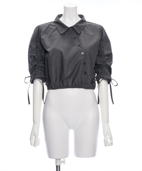 clear（クリア）の「ショート丈袖シャーリングシャツ[着回し抜群 大人 カジュアル]≪再入荷≫（シャツ/ブラウス・レディース・チャコールグレー/オフホワイト/グレイッシュベージュ・F）」の18枚目の写真