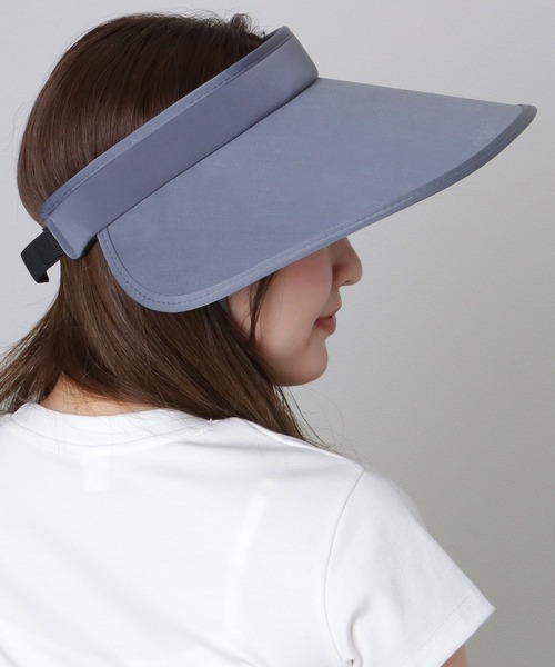カラーとモチーフはサプライズ♪【HERMES】レザー サンバイザー セール】ストラップ付き ソリッドカラー つば広 パッカブル サン