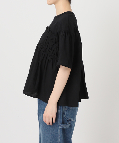 B.C STOCK(ベーセーストック)の「《追加》布帛コンビギャザートップス(Tシャツ/カットソー・レディース・ホワイト/ブラック・FREE)」の17枚目の写真