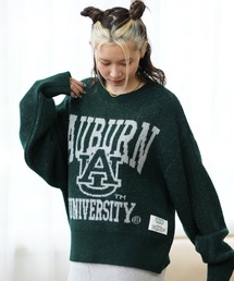 ニット/セーター（グリーン・カーキ/緑色系・前面プリント